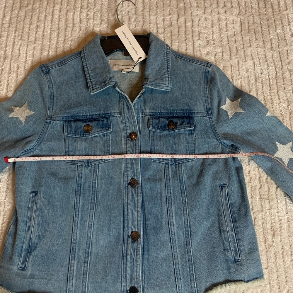 NWT Cupcakes and Cashmere Star Denim Jacket Women’s Size Large - Picture 14 of 16